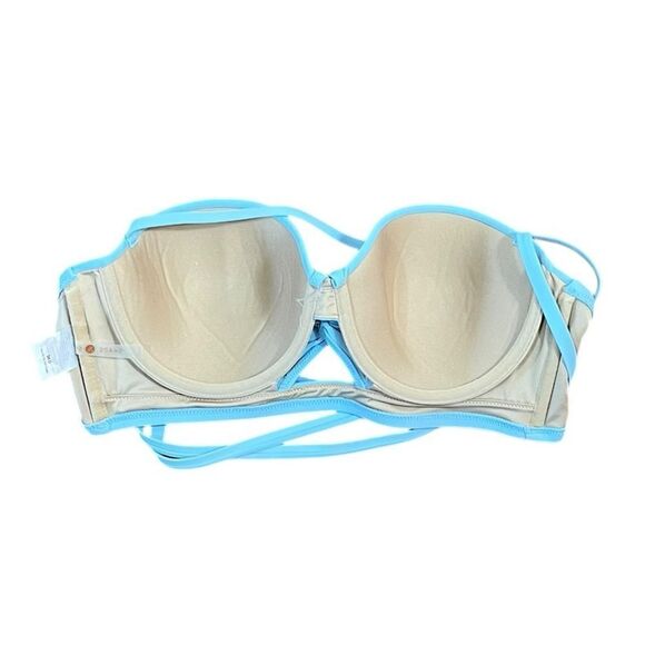 Shade & Shore Women’s Blue Retro Style Swimsuit Top, Size 6 - Picture 4 of 7